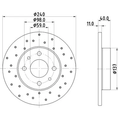 Moderno Disco de freno HELLA 8DD 355 134-891